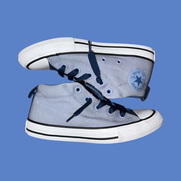 Kids Converse Chuck Taylor All Star Street Mid Glacier Gray Sneaker Shoes Size 2 - Picture 6 of 8
